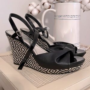 Style & Co. Black and White Wedges Size 9.5